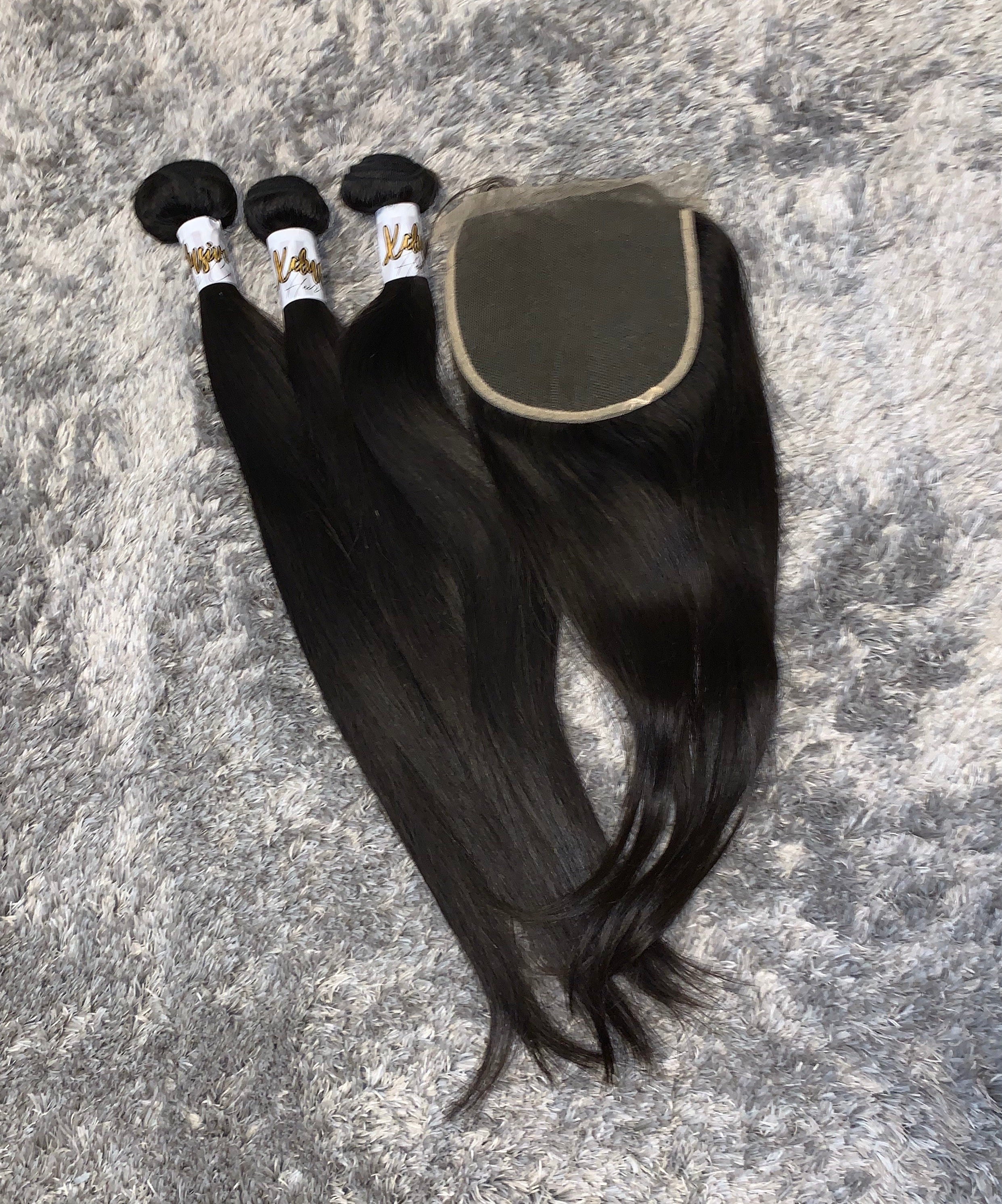 Boujee Brazilian Straight Bundles With Closure Deal