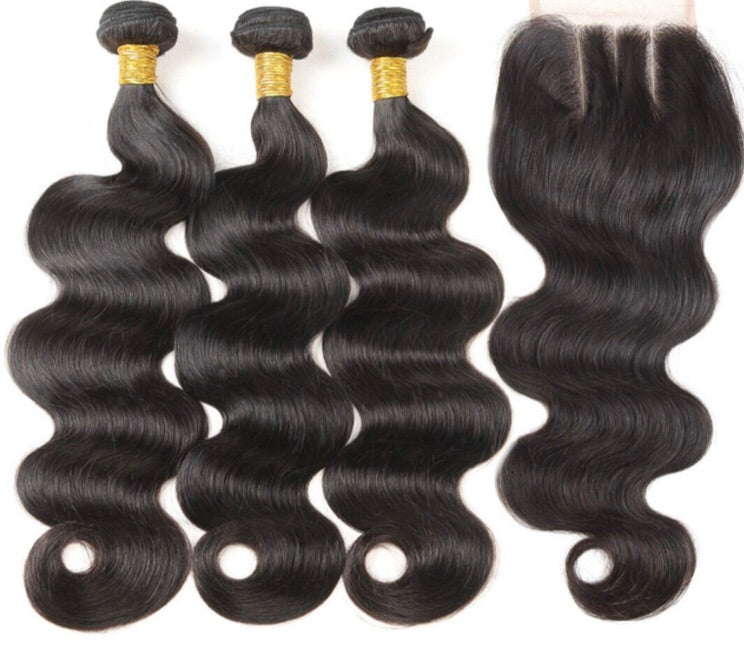 Baddie Brazilian Body Wave Bundle W/ Closure Deal